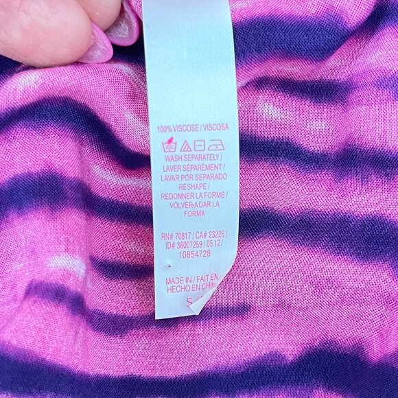 New Victoria's Secret Swim Cover Dress Small Pink Purple Ruffle Zebra Stripe - Picture 8 of 8